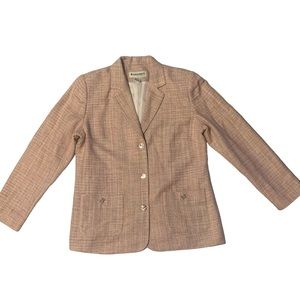 Appleseed’s Women Pink Tweed Front Button Blazer Jacket Size 14M Business Casual